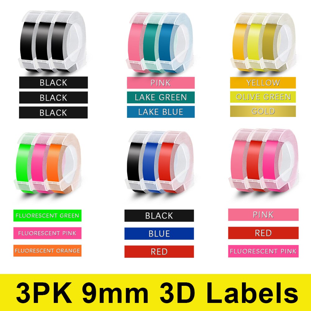 Labelwell 3Pcs 3D  PVC  ü Dymo 3D 9mm ..